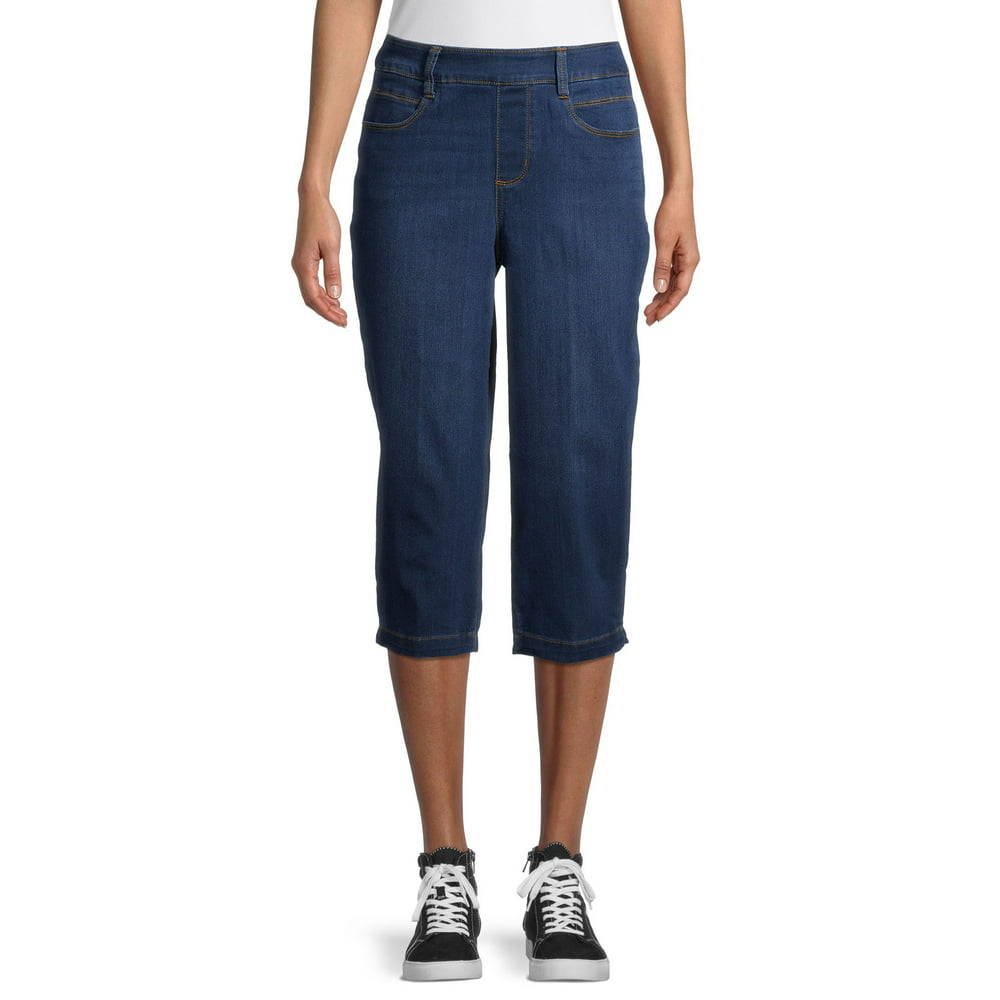 Time and Tru - Time and Tru Women's Woven Pull-On Capri Pants - Walmart ...