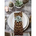 thumbnail image 2 of Brown Leopard Print Cloth Napkins Set of 8 Reusable Dinner Napkins, Classic Abstract Animal Patterned Cocktail Napkin Washable Table Napkins for Wedding/Holiday Party/Baby Shower 20"x20", 2 of 7