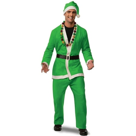 Adult's Mens Neon Santa Flannel Costume Standard Size