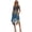 Blue Palm Tree Print, variant on Womens Sleeveless Casual Dress with Desert Horse Print, Pleated Sundress for Beach Vacation and Holiday Party Outings