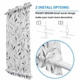 thumbnail image 3 of Gray Leaf Door Curtains for Door Window, French Sidelight Front Back Door Curtains With Tieback, Modern Botanical Foliage Plant Country Pastoral Kitchen Rod Pocket Drapes Panel, 25"x40", 3 of 5