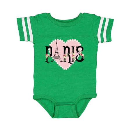 

Inktastic Paris Pink Heart Eiffel Tower with Flowers Gift Baby Boy or Baby Girl Bodysuit