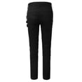 thumbnail image 3 of Pantalónes PaHombres Delgado Plano Cinco Bolsillos Hebillas CremalleDeco Pantalones Elástico De Algodón Negro 28, 3 of 6