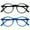 Black / Blue - 2 Pairs, variant on OPULIZE REY Reading Glasses - 2-Pack - Retro Round Frame - Matte Black - Mens Womens - Spring Hinges - RR56-1 - +1.00