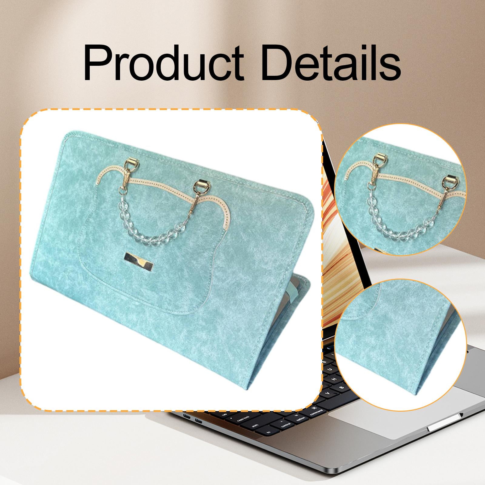 Laptop Bag Storage Sleeve Flip Case Waterproof PU Leather Compact Fits 13 Inch Laptops for Business Travel