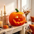 thumbnail image 6 of QuanTara Large LED Pumpkin Light - 20" Blow Mold Halloween Decoration, Weather-Resistant Plastic Jack-o'-Lantern for Entryways, Retail Windows & Commercial Displays, 6 of 7