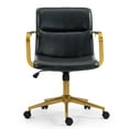 thumbnail image 3 of Azel Black Faux Leather Office Chair with Gold Wheel Base, 3 of 6