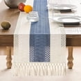 thumbnail image 2 of Boho Table Runner 72 Inches Long Boho Macrame Table Runner for Home Decor Farmhouse Style Table Runner with Tassels for Party Bohemian Rustic Bridal Shower Dining Decor (12x72 Inches), 2 of 6
