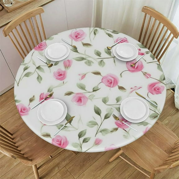 Acheng Round Tablecloth, 100% Polyester Fiber, Waterproof and Wrinkle Resistant, Easy to Clean, Suitable for Round Tables of Various Sizes 36x36in