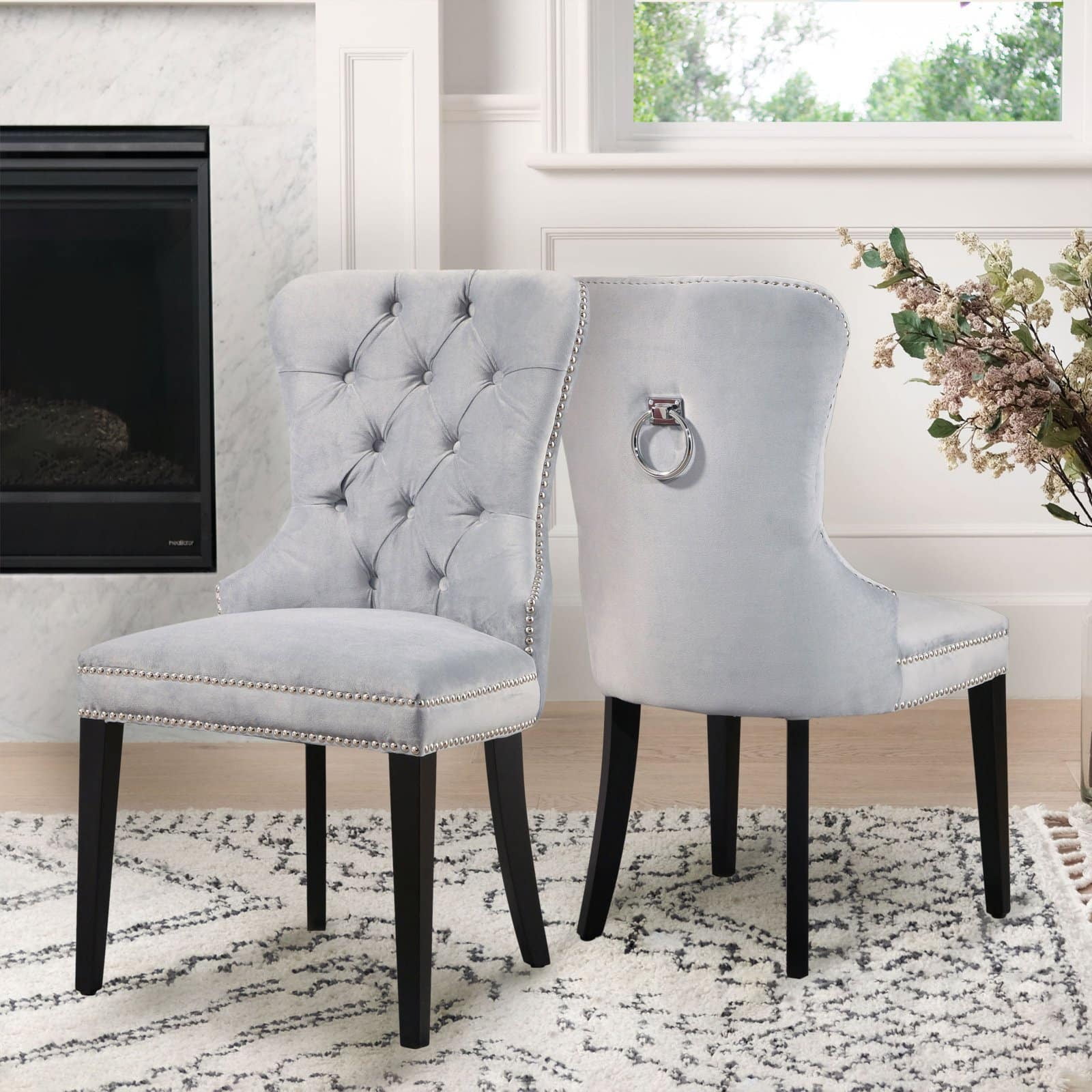 abbyson harper tufted velvet dining chair