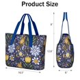 thumbnail image 3 of Tote Bag for Women - Pioneer Flower Shoulder Bag - Large Utility Work Duffle Bag with Zipper Handbag for Travel, Work, Sprots, 3 of 5