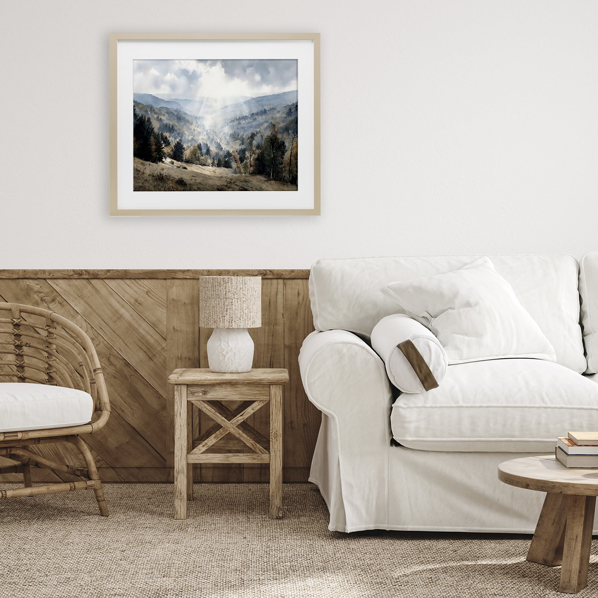 Stupell Industries Sunlit Fall Valley Beams Birch Framed Print Under Glass, design by Franklyn Gregory