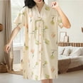 thumbnail image 2 of GHSOHS Robes for Women Night Lingerie Dress Going Home Outfit for Mom After Birth Sleep Dress with Chest Pads Pure Cotton Nightgown Sling Home Dress Outside Wearing Pajamas Sleepwear Sleepshirt Robe, 2 of 4