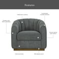 thumbnail image 2 of Better Homes & Gardens Lillian Accent Swivel Chair, Charcoal Boucle, 2 of 12
