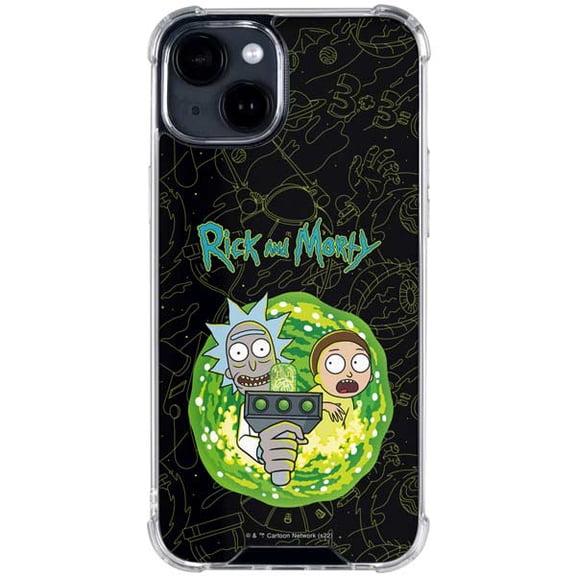 Skinit Adult Swim Rick and Morty Portal Travel iPhone 15 Clear Case