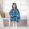 thumbnail image 7 of FORMRS Wearable Blanket Hoodie with Sleeves for Kids Cozy Flannel Sweatshirt, Blue Forest Cat Pattern, 7 of 7