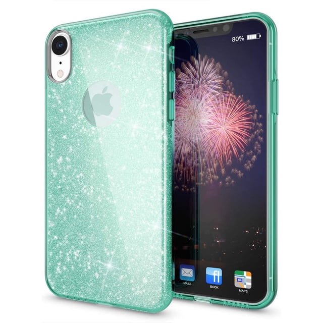Case Compatible With Iphone XR, Phone Case Glitter Ultra-Slim Silicone Case, Back Cover Protective Cover, Glitter Sparkle Phone Case Bumper, Thin Bling Rhinestone Case