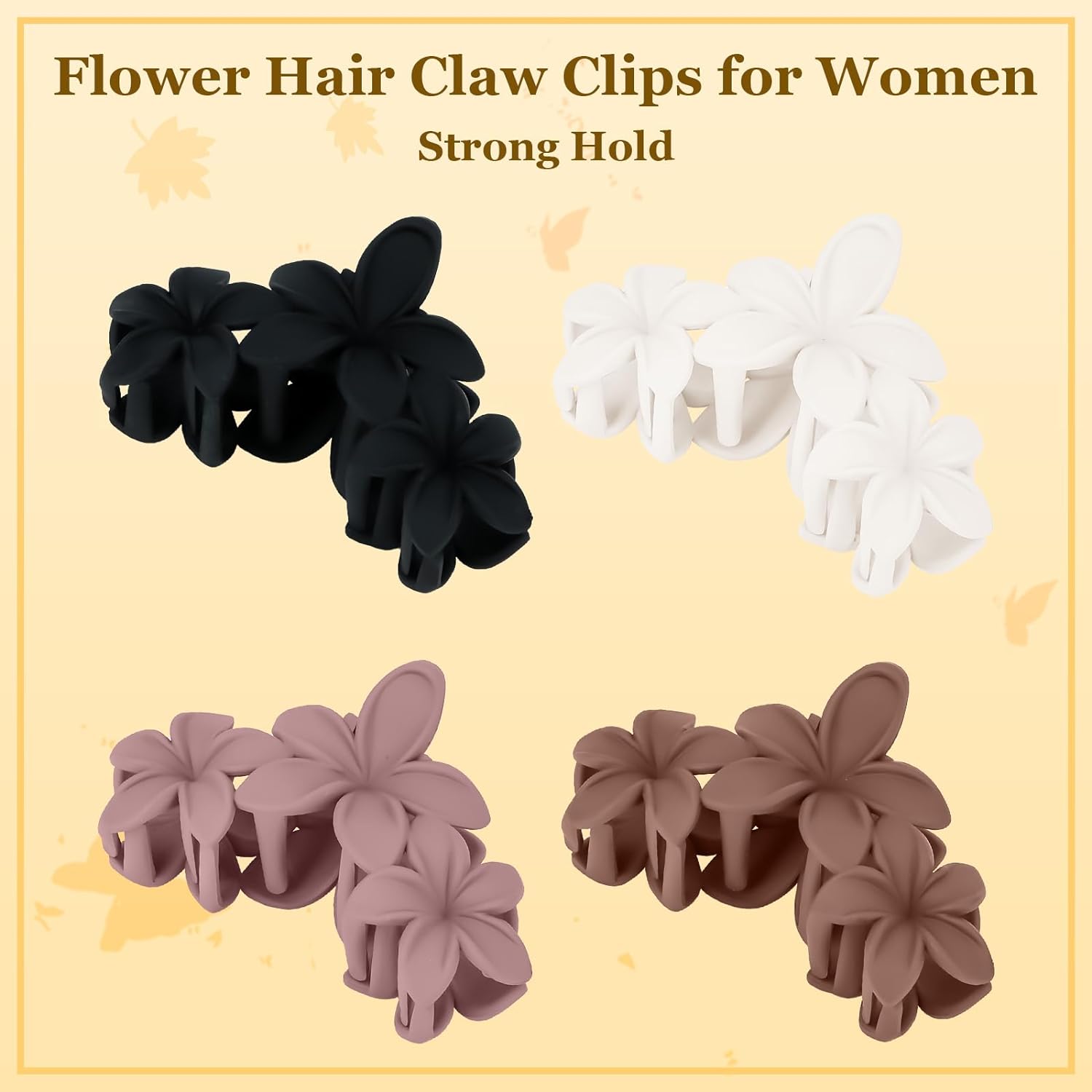 WX 4 Pcs Large Matte Non-Slip Claw Hair Clips for Thick Hair - Strong Hold Jaw Clips and Accessories for Women & Girls