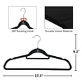 thumbnail image 4 of Closet Accessories Non Slip Velvet Clothing Hangers with 20 Velvet Clips, 30 Pack, Black, 4 of 5
