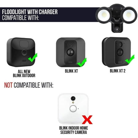 Wasserstein - Floodlight with Charger for Blink Outdoor Camera - Black