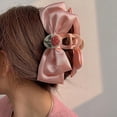 thumbnail image 3 of 2Pcs Jaw Clip for Women, Hair Jewelry, Cloth Fashion Colorful Plastic Hair Clip for Dating, Resistant Large Bow Hair Claw for Women with Long Hair, Beige, 3 of 7