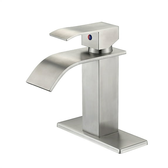Cfowner Waterfall Spout Bathroom Faucet, Single Handle Vanity Sink Faucet, Large Water Flow, Easy To Install