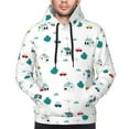 thumbnail image 4 of KLL Cartoon House Car Print Mens Hoodie Long Sleeve Casual Pullover Hooded Sweatshirt Fashion Drawstring Hoodies with Pocket-Small, 4 of 6