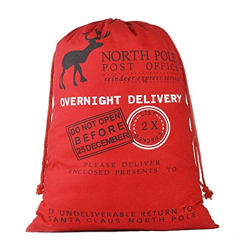 HODUP 2 Pack Personalized Santa Christmas Sacks with Drawstrings Reindeer /& Letter Large 27.5x19.7 Christmas Storage Bags