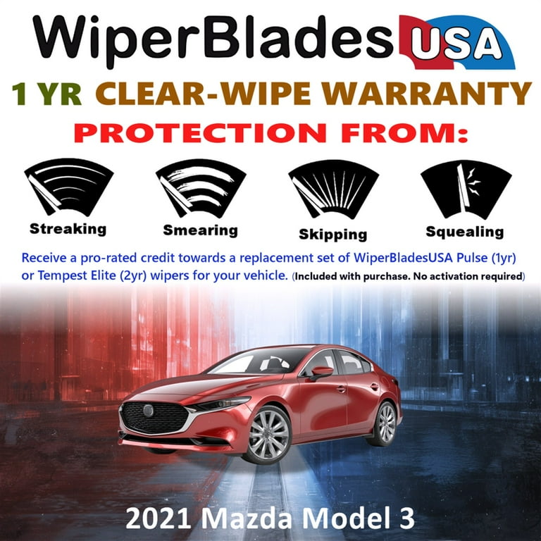 2021 Mazda Model 3 Beam Wiper Blades Wipers w/1yr Warranty (Set of