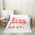 thumbnail image 2 of Pink Truck Blanket Baby 30x40 Inch Valentines Day Throw Blanket Loads Of Love Buffalo Plaid Love Heart Geometric Fleece Blanket For Teens Girls Romantic Farmhouse Bedroom Decor Fuzzy Blanket, 2 of 5
