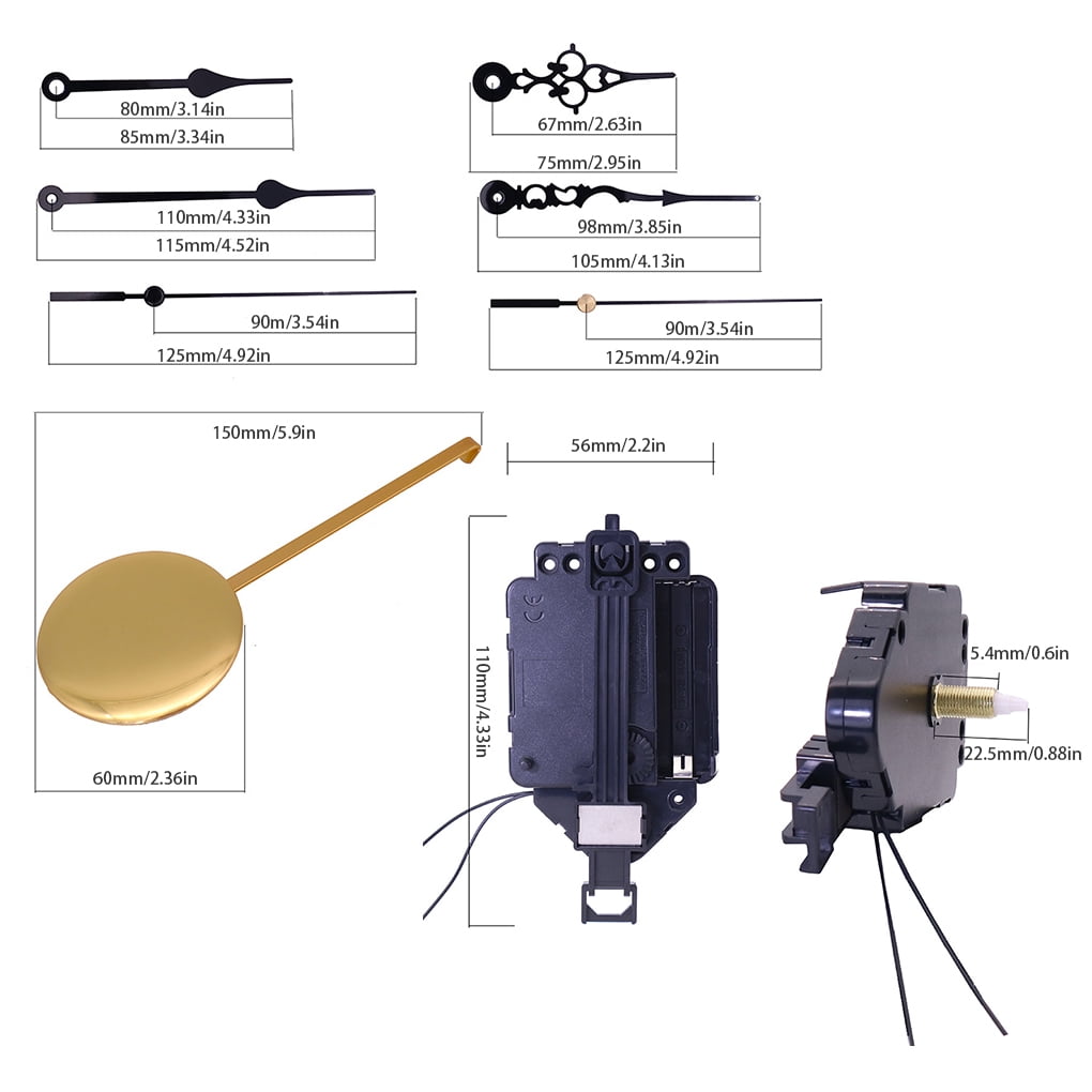 Kit Mouvement D'horloge Murale Avec Carillon Musical Et Mécanisme à Quartz - Tige 17 Mm, Pour Panneau De 2 à 7 Mm - 4