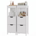thumbnail image 7 of Walsunny 2PCS Bathroom Storage Cabinets Floor Cabinet Organizer Freestanding Narrow Cabinet with Drawer Open Shelf for Bathroom Laundry White, 7 of 7