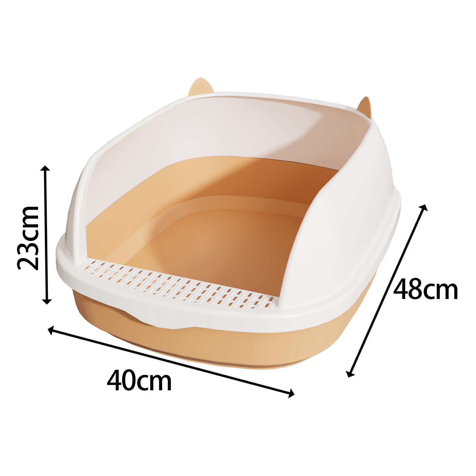 Cat Potty Toilet Pan Durable Semi Enclosed Sandbox Portable Pet Litter Tray Cat Bedpan for Travel Kitten Pet Supplies Rabbit Pink L