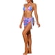 thumbnail image 4 of INSPIRAR CHIC Conjuntos de Bikini de 3 Piezas con Tie Dye para Mujeres, Trajes de Baño Halter de Triángulo con Sarong y Falda de Playa, Traje de Baño Talla X-Large Rosa Azul, 4 of 5