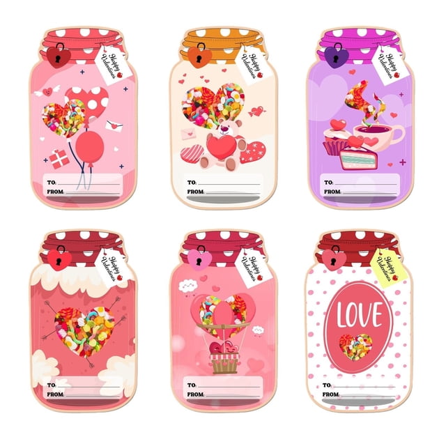 Valentine's Day Greeting Card Set with Candy Novel Design for Holiday Celebrations and All Exchange Parties 25PCS
