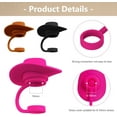 thumbnail image 2 of 10mm Silicone Hat Straw Cap - Straw Toppers for Stanley Cups 30 40 Oz, Funny Cute Straw Cap Cover, Cup Accessories Straw Covers for Stanley, Valentine's Gift To Boy Girl (6PCS cowboy hats), 2 of 6