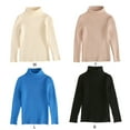 thumbnail image 7 of GYRATEDREAM Unisex Toddler Baby Warm Knit Sweater Pullover Boys Girls Long Sleeve Turtleneck Sweatshirt Kids Basic Tees Plain Shirt Children Casual Bottom Undershirt Tops for 1-10 Years, 7 of 7