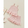 thumbnail image 3 of Qmyliery Girl Summer Clothes Floral Spaghetti Strap Tops and Ruffles Shorts Set FC16020, 3 of 8