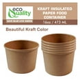 thumbnail image 3 of EcoQuality [75 Pack] 16 oz Disposable Kraft Paper Soup Containers - Pint Ice Cream Containers, Frozen Yogurt Cups, Restaurant, Microwavable, Take Out, Food Storage, Recyclable, 3 of 9