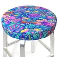 thumbnail image 3 of Fotbe Colorful Mushrooms Stool Covers Round,Waterproof Round Bar Stool Covers Bar Chair Covers Washable Stool Cushion Slipcover for 12-14 Inch Chair-12 inch, 3 of 7