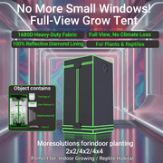 ALPHAGROW Indoor Grow Tent, 24 x 24 x 48 in, 600D Mylar Canvas, Twin Doors, and Observation Window