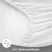 Lux Decor Collection Stripes 4 Piece Bedding Sets King with Flat Sheet and Fitted Sheet and Pillowcases