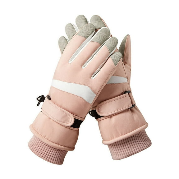 Ski Snow Gloves Men Women Winter Thermal Waterproof Windproof Touch Screen Warm-Pink Women's