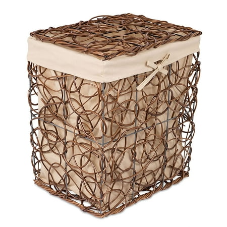 Birdrock Home Decorative Willow Laundry Hamper With Liner Woven