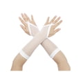 thumbnail image 1 of Guantes de red para mujer INSPIRE CHIC, guantes sin dedos de encaje elástico hasta el codo con bucle para los dedos, talla única, color blanco, 1 of 7