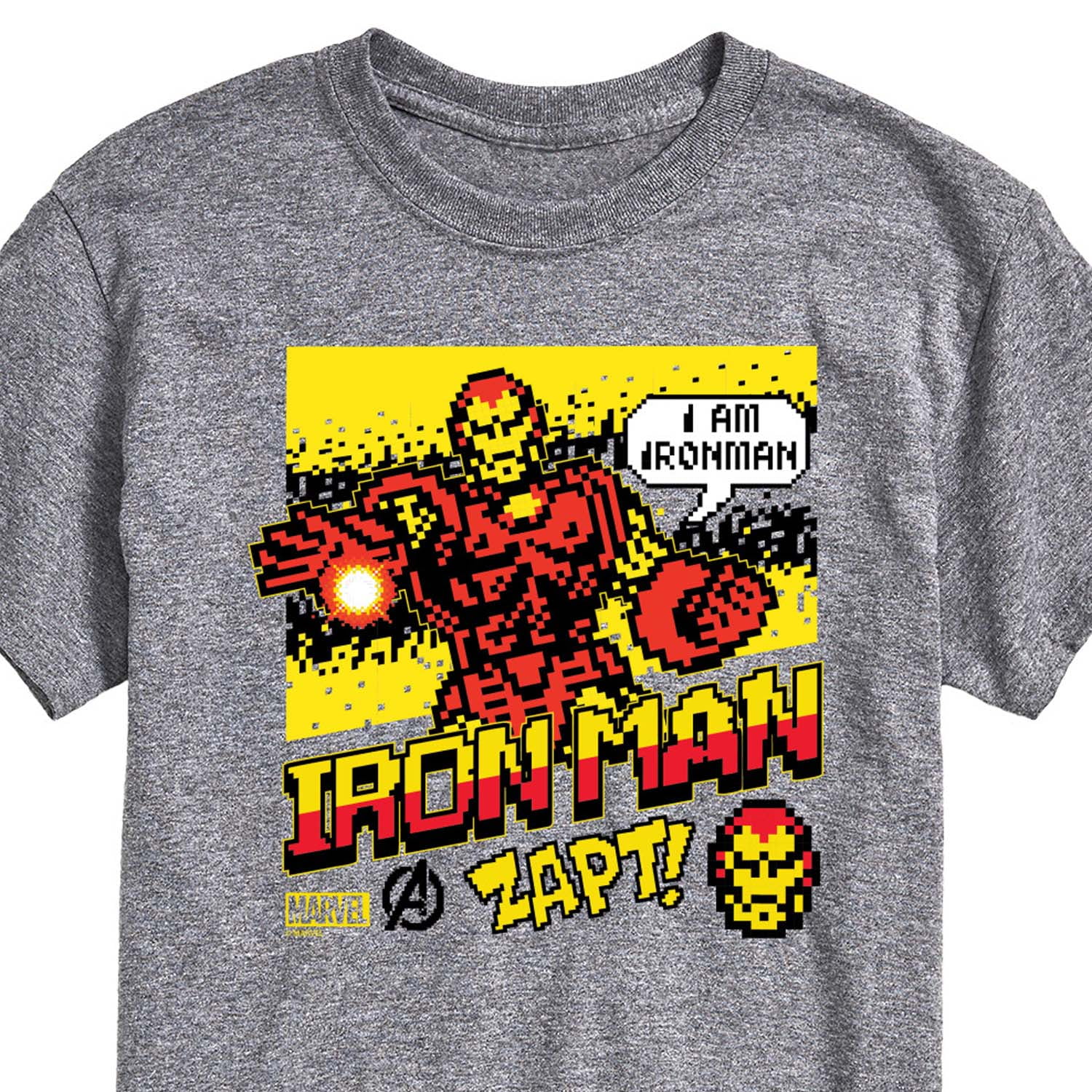 Marvel Iron Man - 8 Bit Pixelated - Men's Short Sleeve Graphic T-Shirt