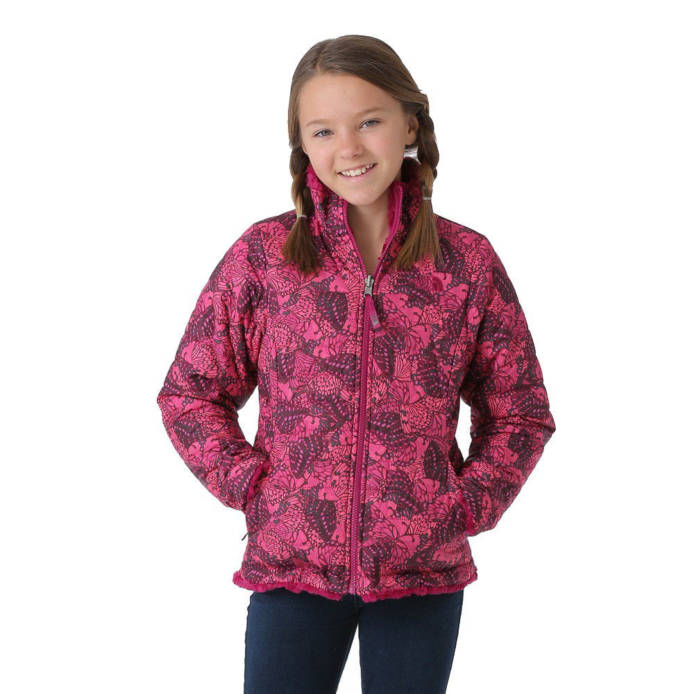 The North Face Kids North Face Kids Girl S Reversible Mossbud Swirl Jacket Roxbury Pink Butterfly Camo Walmart Com Walmart Com