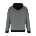 thumbnail image 4 of lkfuzj 2024 New Mens Casual Hooded Sweatshirts Casual Sports Stand Collar Button Patchwork Long Sleeve Drawstring Workout Sport Hoodie Comfy Pullover Top Sweatshirt Gray, 4 of 5
