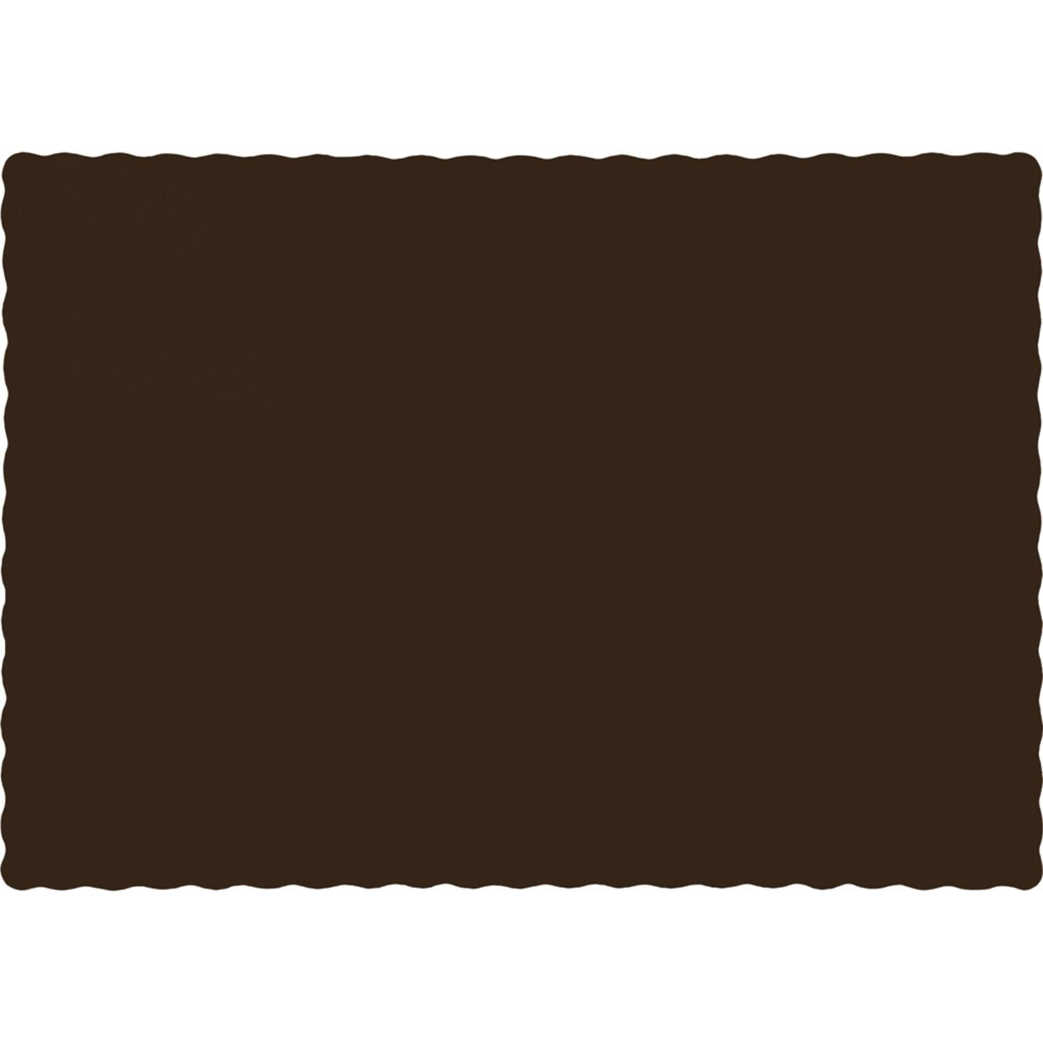 Club Pack of 600 Solid Chocolate Brown Disposable Paper Table Placemats