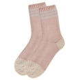 thumbnail image 6 of MeMoi Women's Striped Cuff Heavy Sweater Knit Crew Socks - Womens - Female, One Size, Blush Pink, 6 of 7